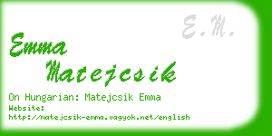 emma matejcsik business card